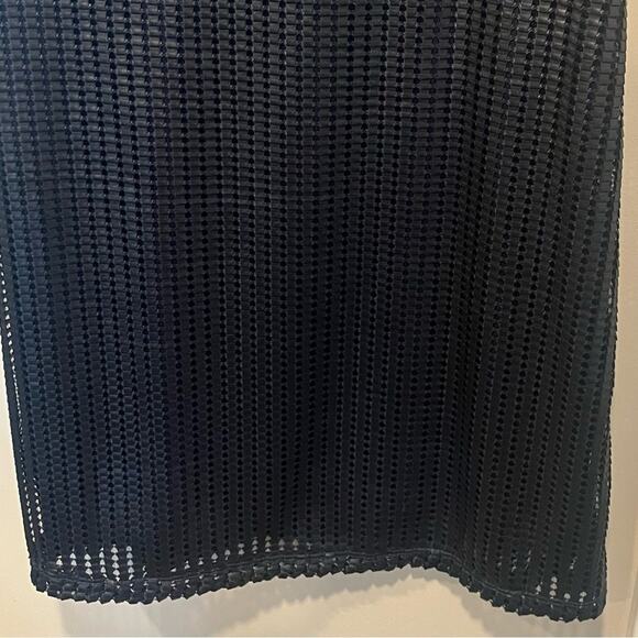 Mini V Neck 90's Y2K Tank Top Dress L Chic Retro Ribbon Weave Overlay Lined USA - Picture 10 of 12